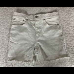 Madewell high rise denim shorts tile white sz 26